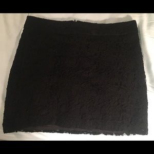 Black lace mini skirt